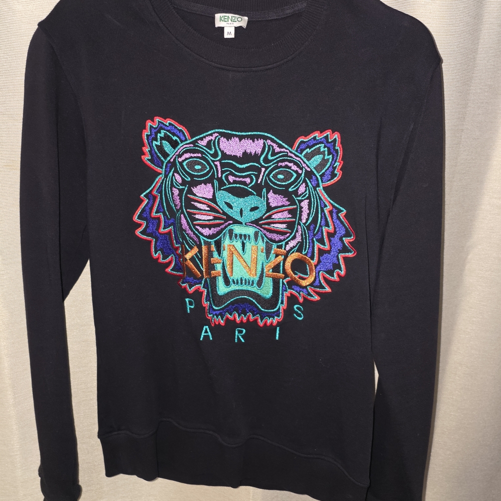 Kenzo Black Sweater with Vibrant Tiger Design